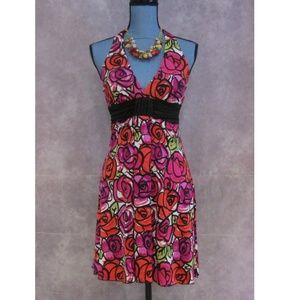 NEW Speechless Pink Orange Rose Halter Dress Sz S